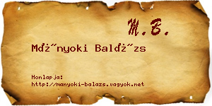 Mányoki Balázs névjegykártya